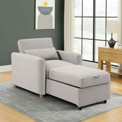 Serta Connor Single Sleeper Chair, Light Gray