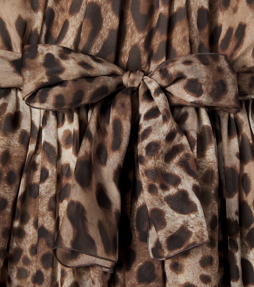Leopard-print silk chiffon dress