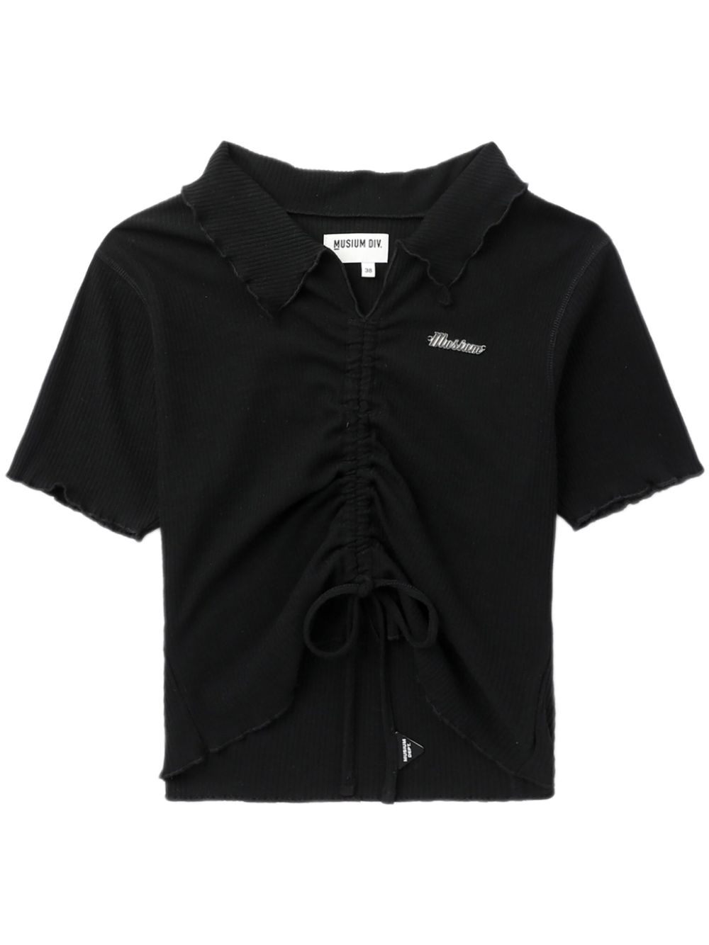 Logo-plaque draped T-shirt - Black