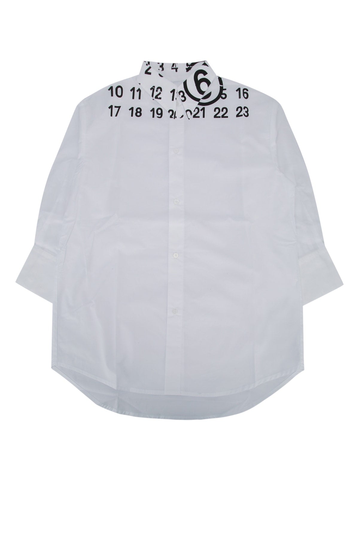 Number-Print Cotton Dress — White