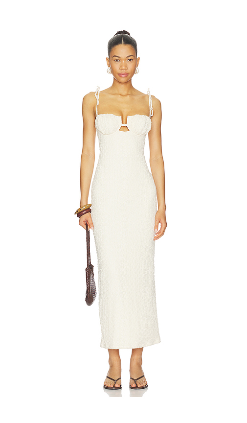 Montce X Elsa Hosk Petal Long Slip Dress in Beige. XS. Also in L, M