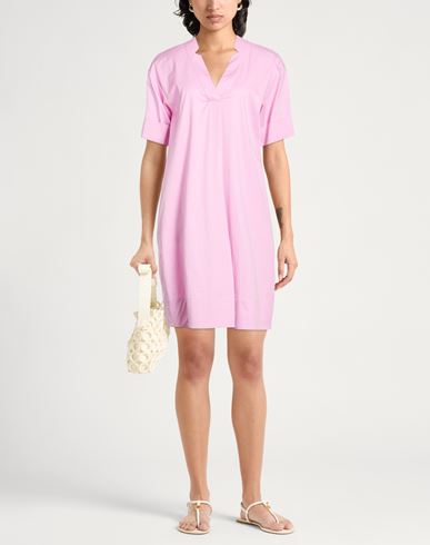 Easy Woman Midi dress Pink Size 6 Cotton, Elastane