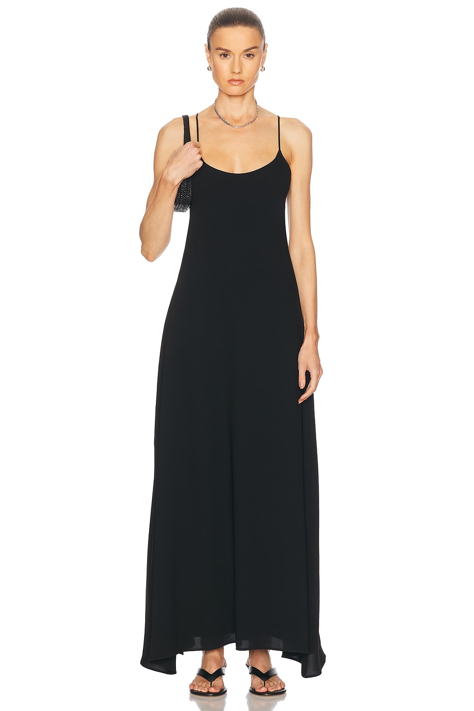 LESET Ari Scoop Neck Maxi Dress in Black - Black.  XS also in L