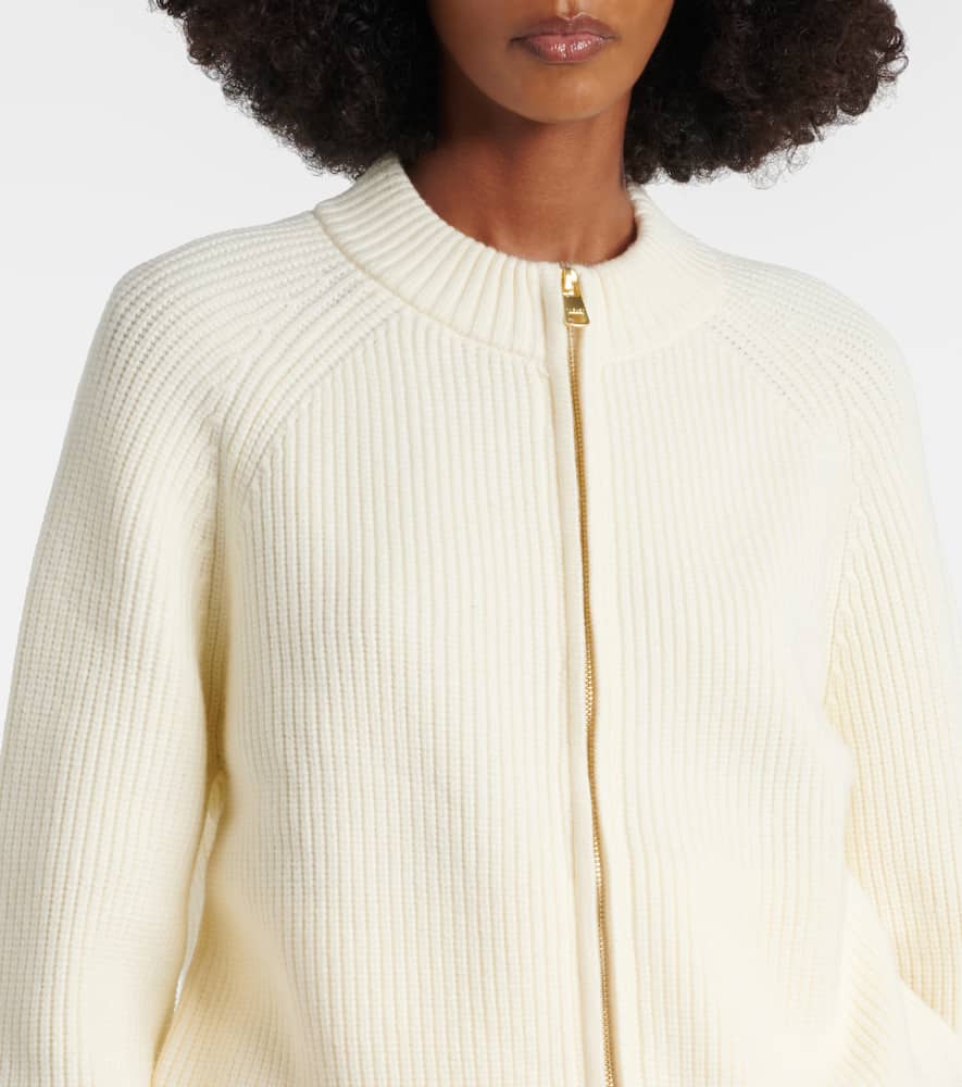 Milo ribbed-knit zip-up cardigan