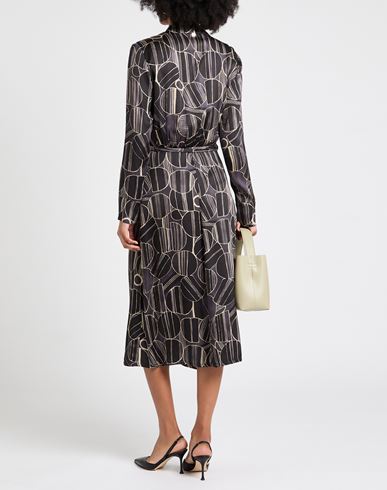 Woman Midi dress Charcoal Size 4 Polyester