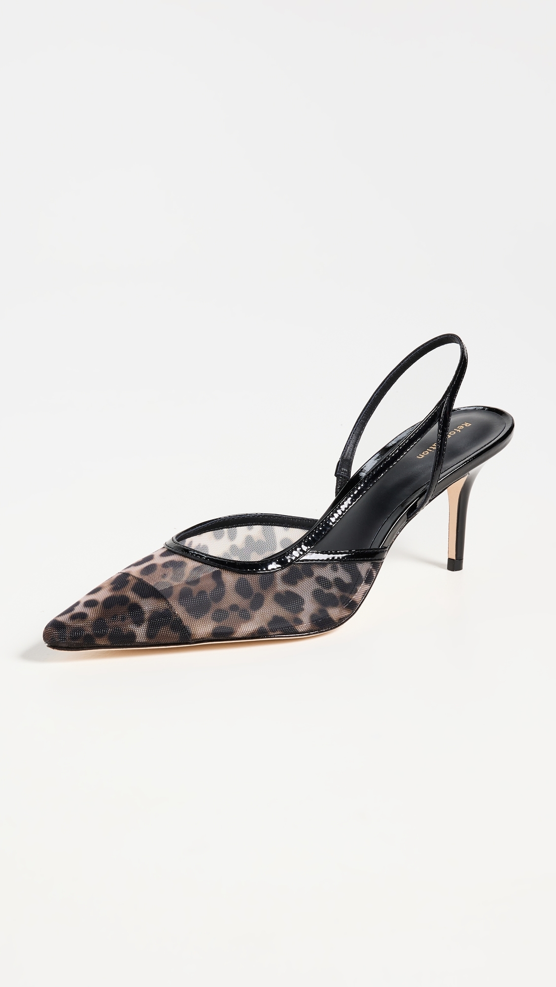 Whitnee Slingback Heels Leopard Mesh