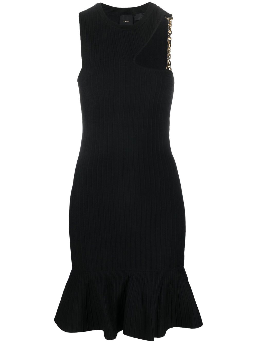 Cut-out knitted minidress - Black