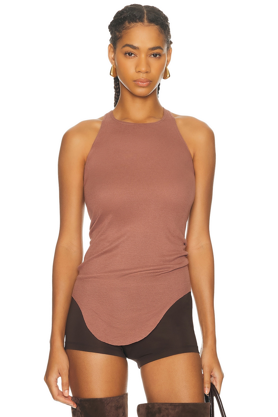RICK OWENS LILIES Basic Tank Top in Mauve - Mauve. 44 also