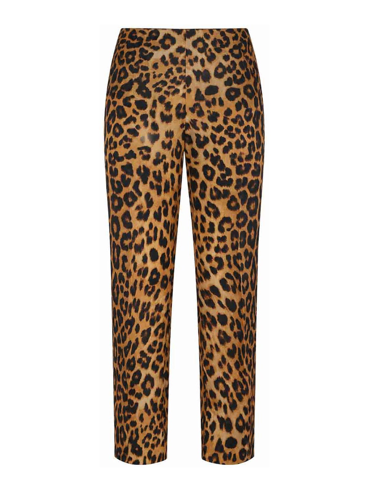 Straight-Leopard Silk Organza Pants