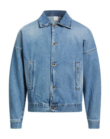 Man Denim outerwear Blue Size L Cotton