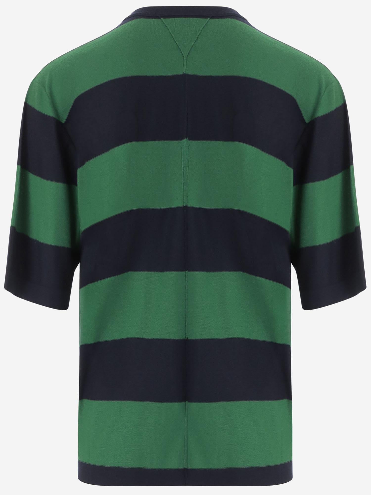 Striped Cashmere T-Shirt — Green