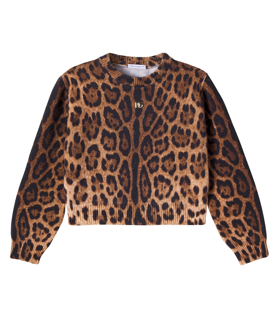 DG leopard-print wool jacquard sweater
