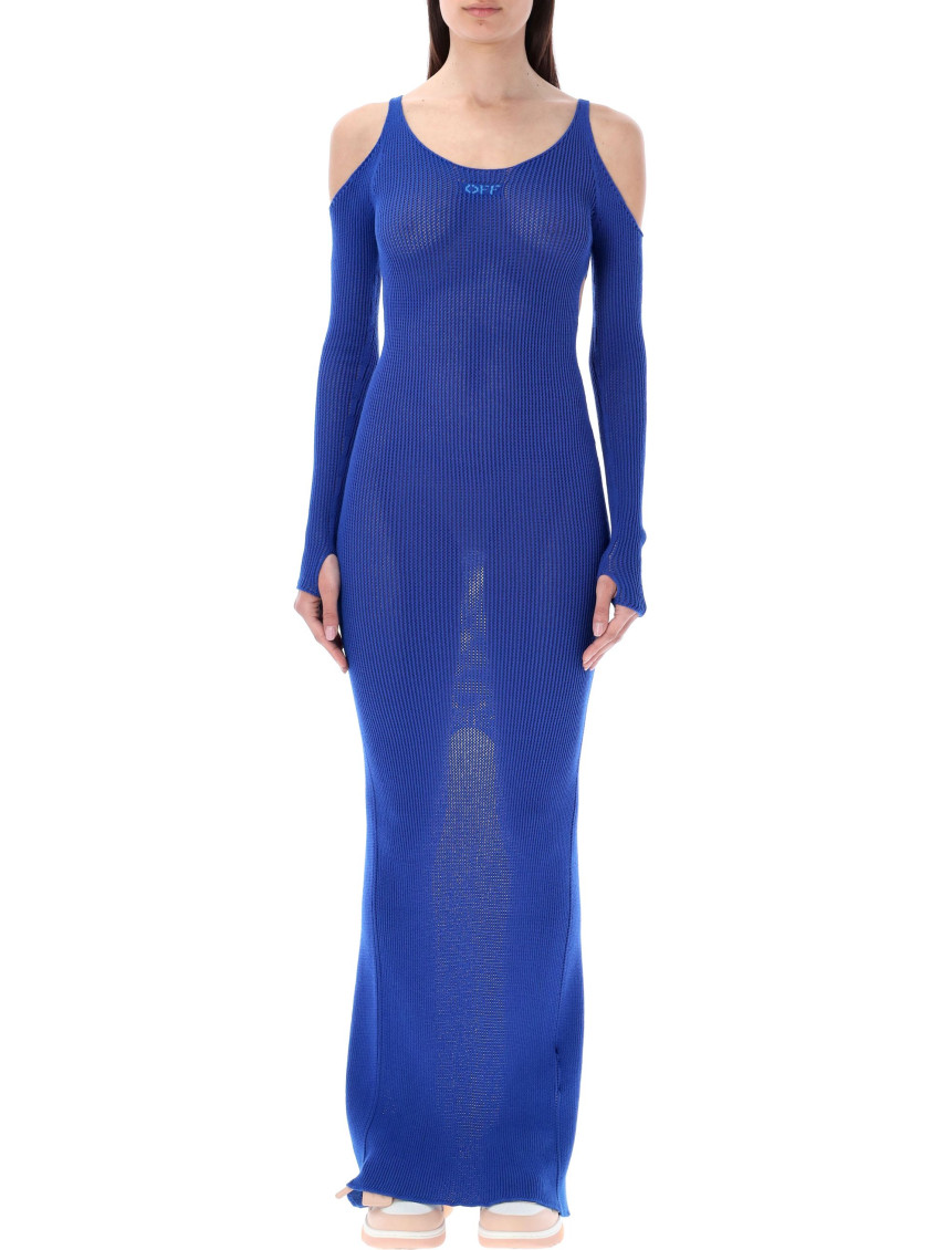 Ribbed cut-out dress - Blue