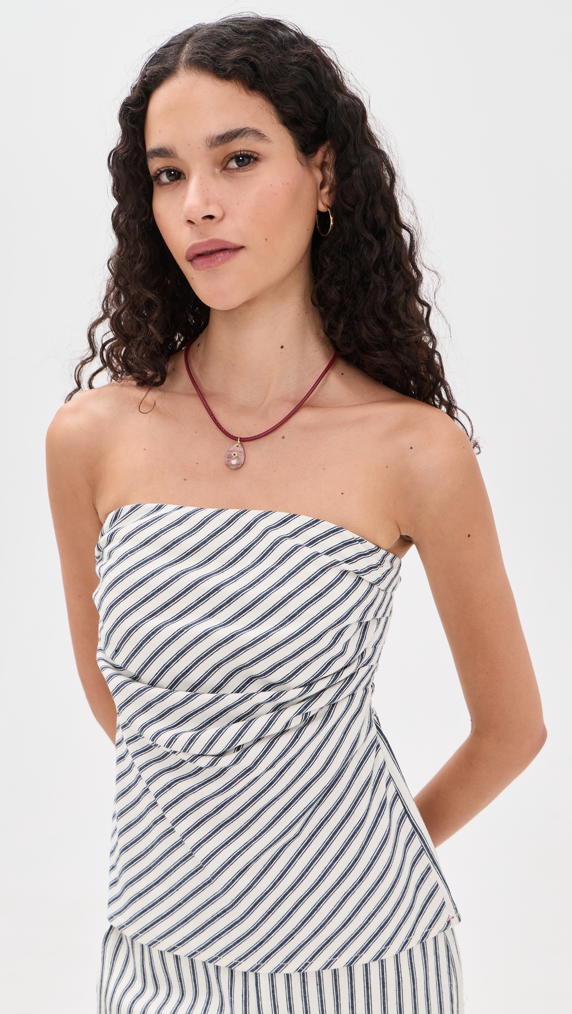 Nora Top Blue Slate Stripe