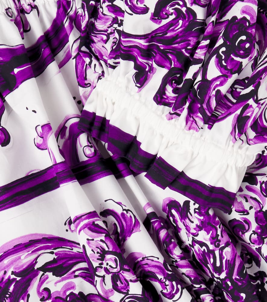 Majolica printed cotton poplin top