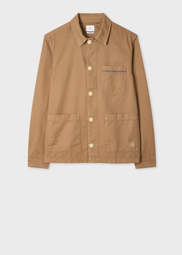 Tan Cotton-Twill 'Stitch Stripe' Work Jacket Brown