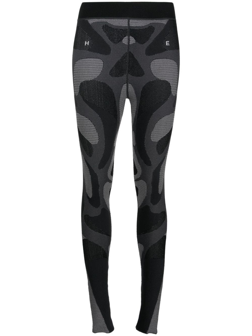 Mid-rise contrasting waistband legging - Black