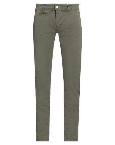 Man Pants Dark green Size 26 Cotton, Elastane