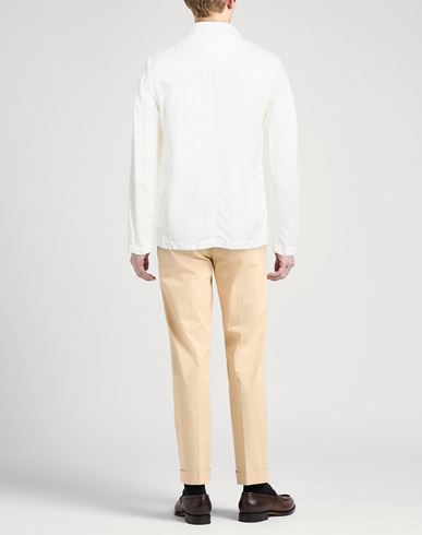 Man Jacket Ivory Size L Cotton, Linen