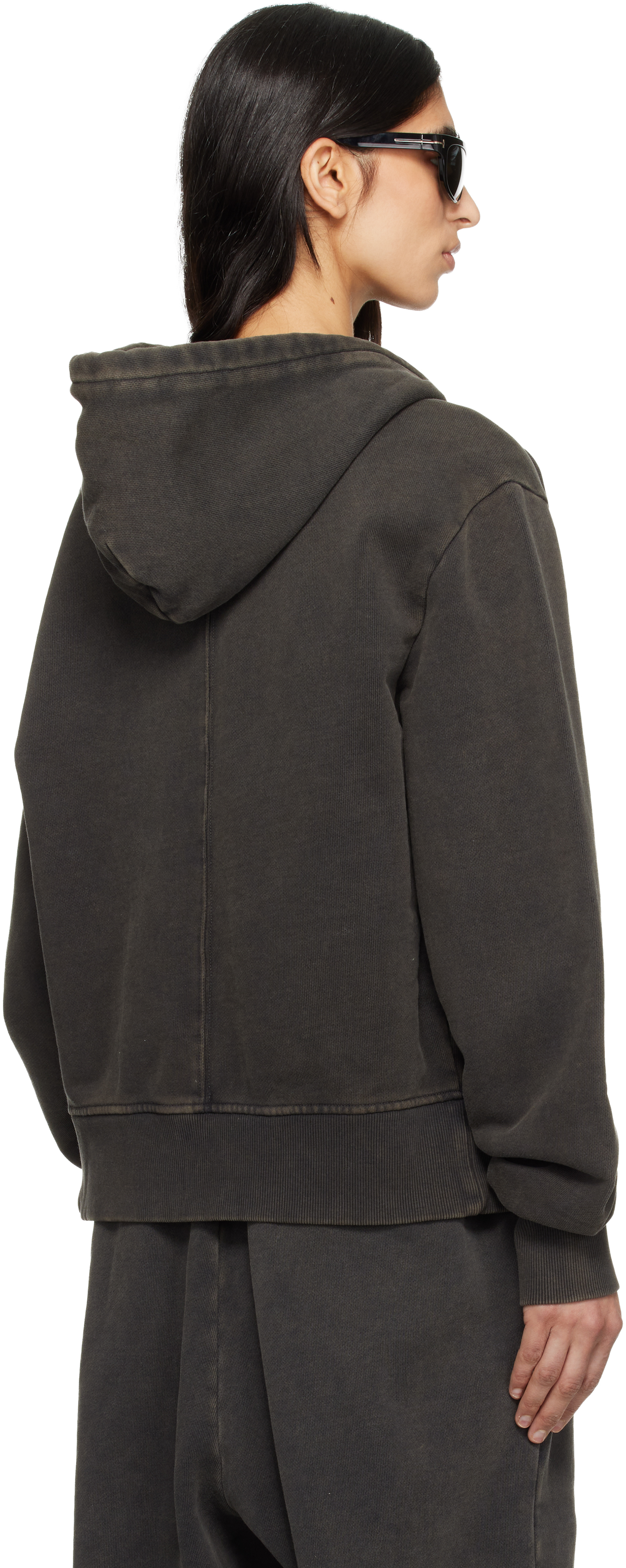 Black Slim Zip Up Hoodie