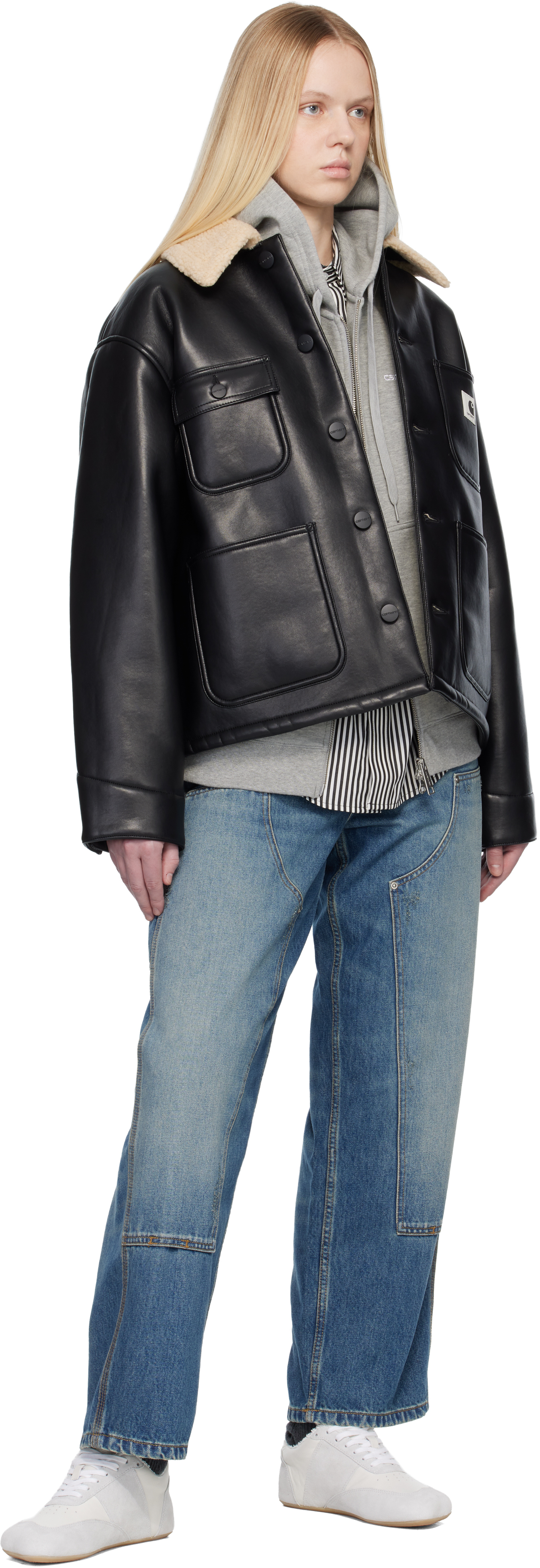 Black Shepton OG Michigan Faux-Leather Jacket