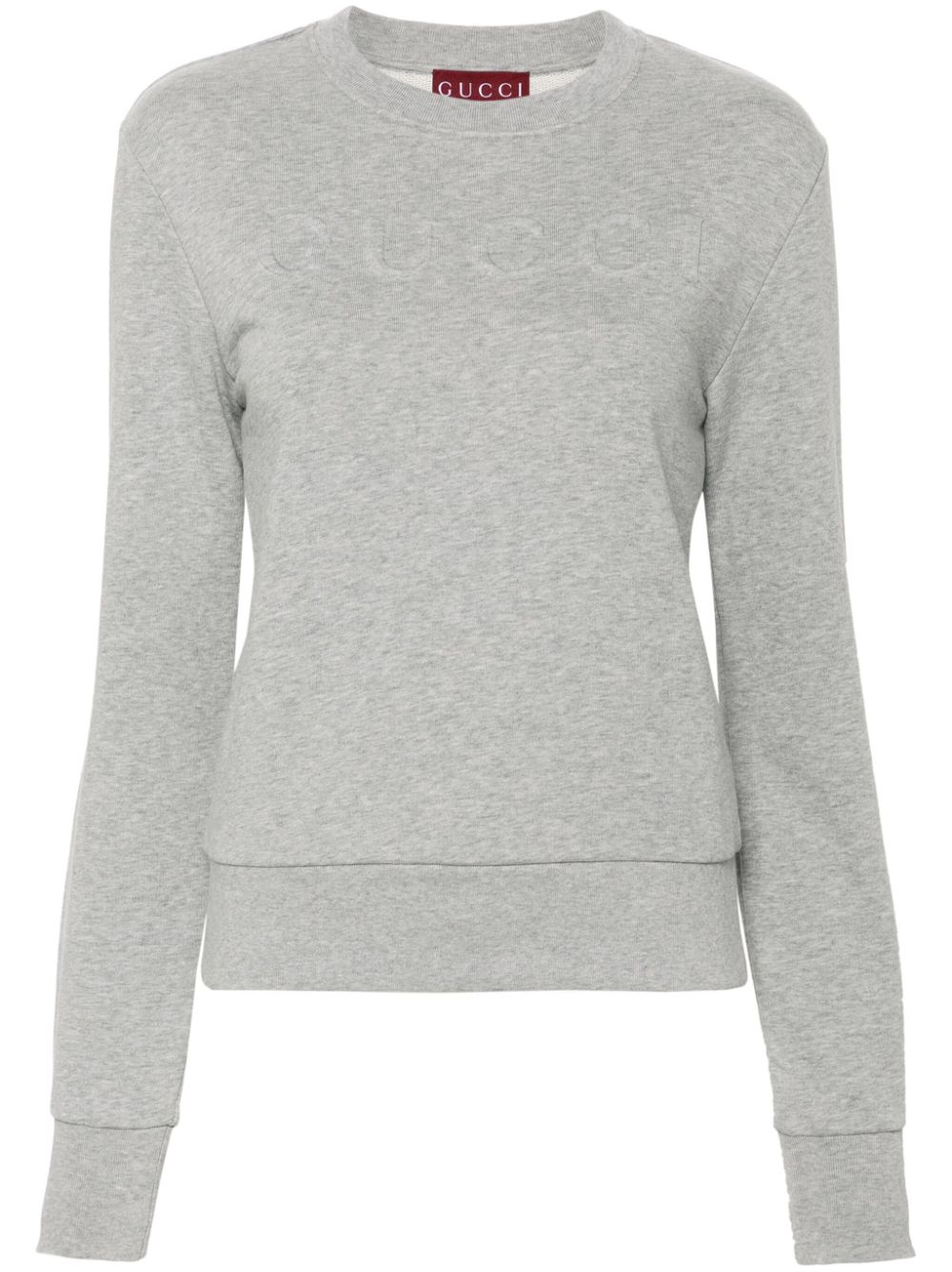Logo-embossed cotton sweatshirt - Grey