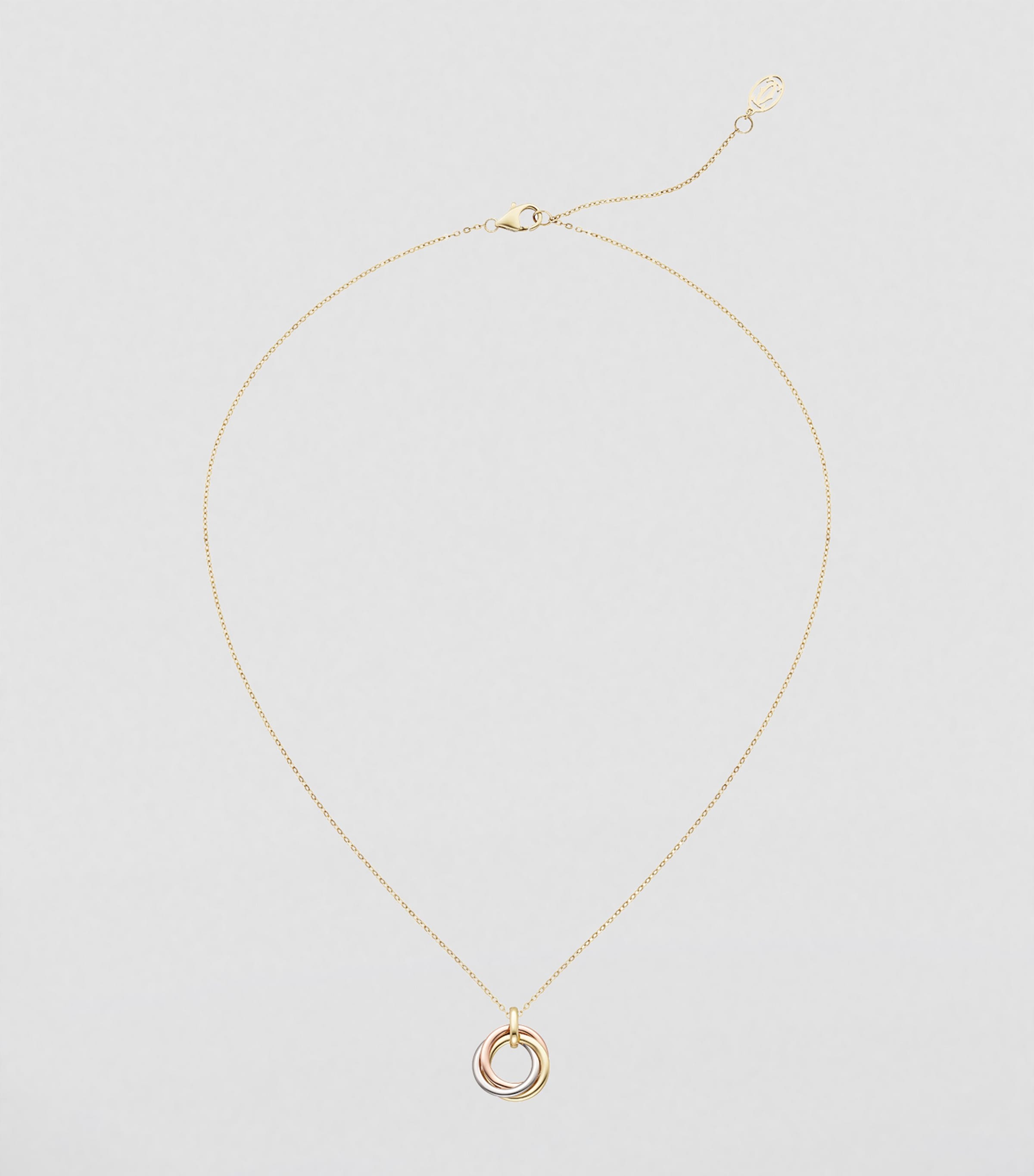 Medium White, Yellow and Rose Gold Trinity Necklace