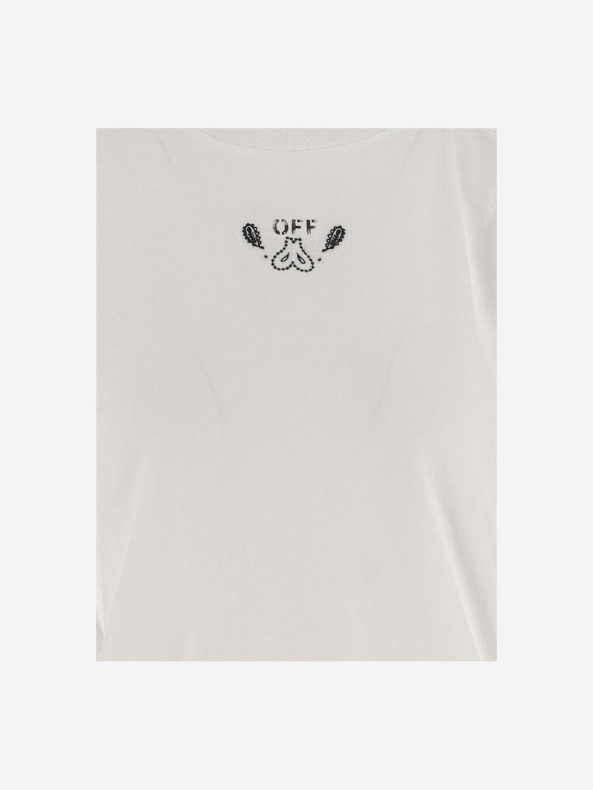 Arrow-embroidered cotton T-shirt