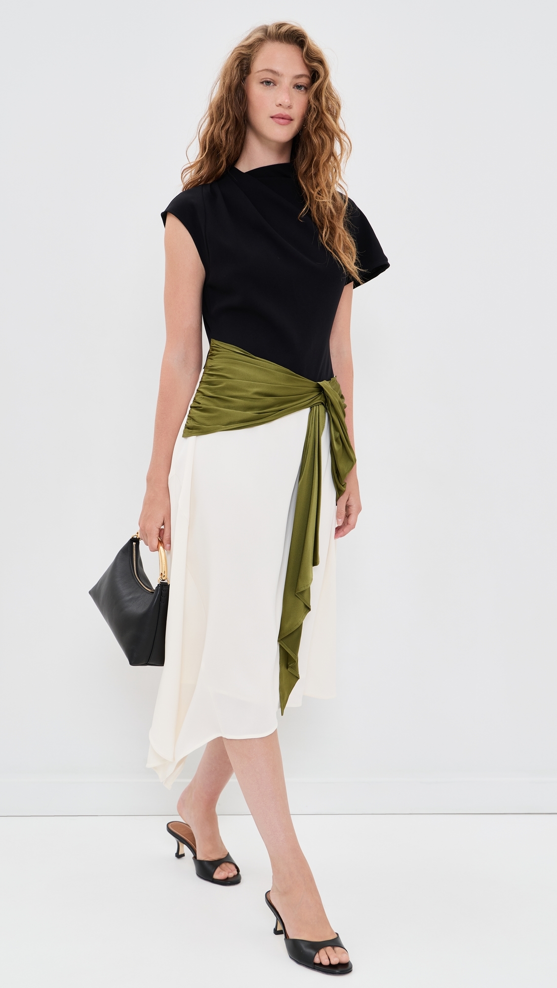 Davina Dress Black/Pear Multi