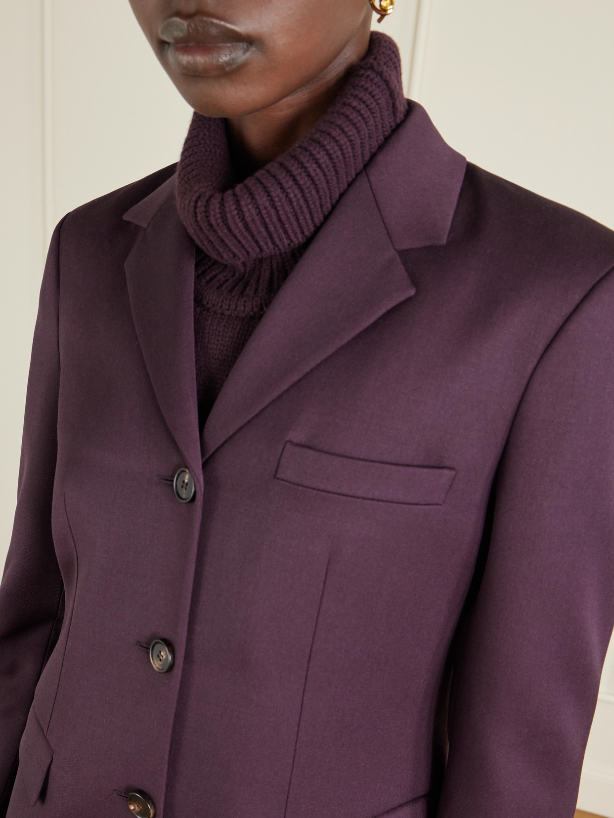 Fini Wool Blazer - Purple