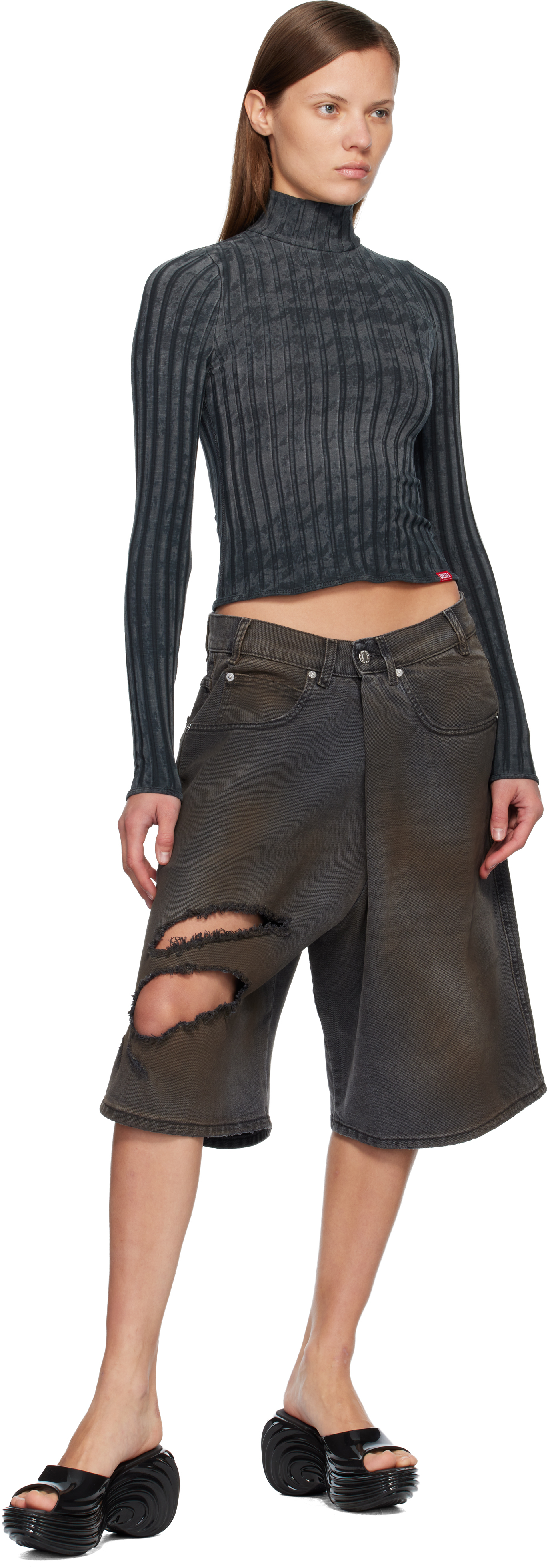 Black Melissa Edition Quantum Platform Heeled Sandals