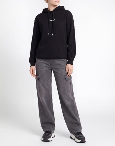 Woman Sweatshirt Black Size M Cotton