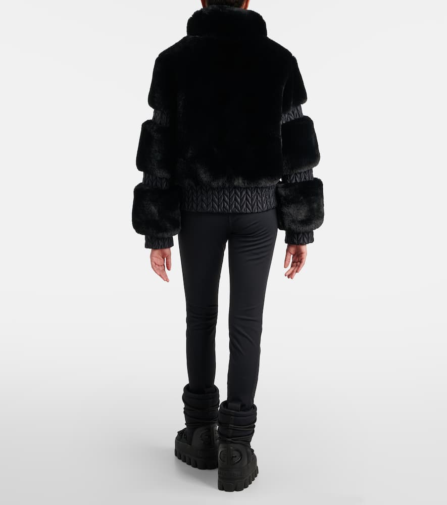 Furry faux fur ski jacket