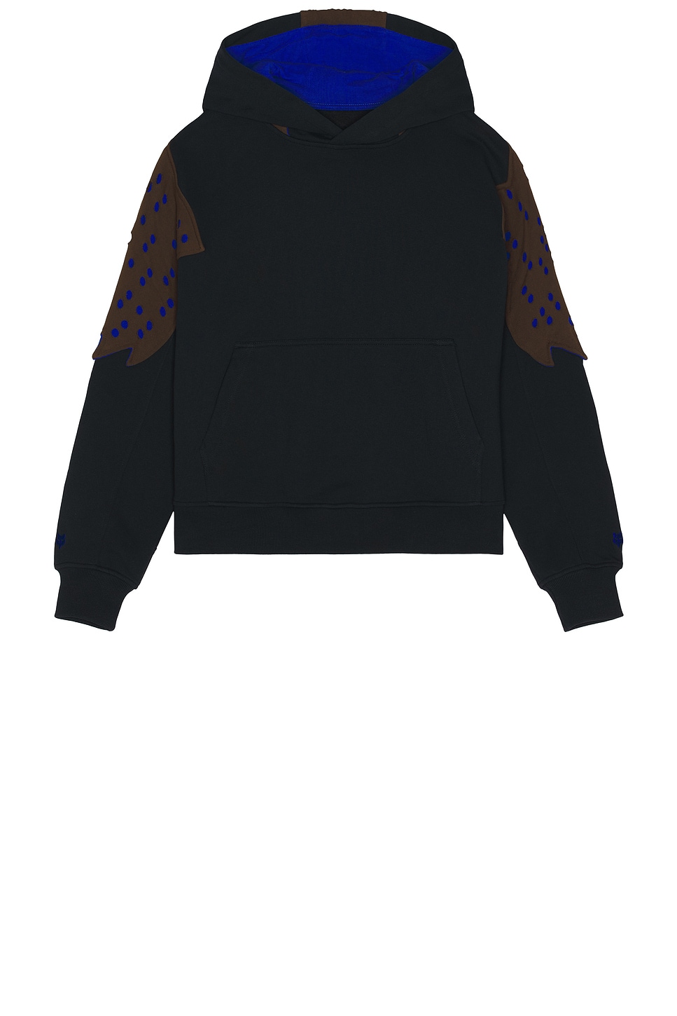 Kiko Kostadinov Perforated Fleece Hoodie in Black Rinse - Black. XL/1X also in L