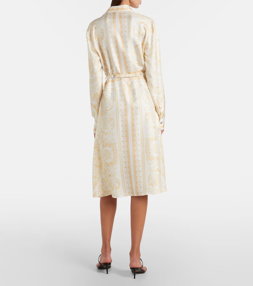 Barocco silk twill shirt dress