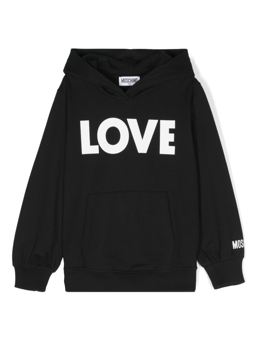 Ribbed cuffs hoodie - White