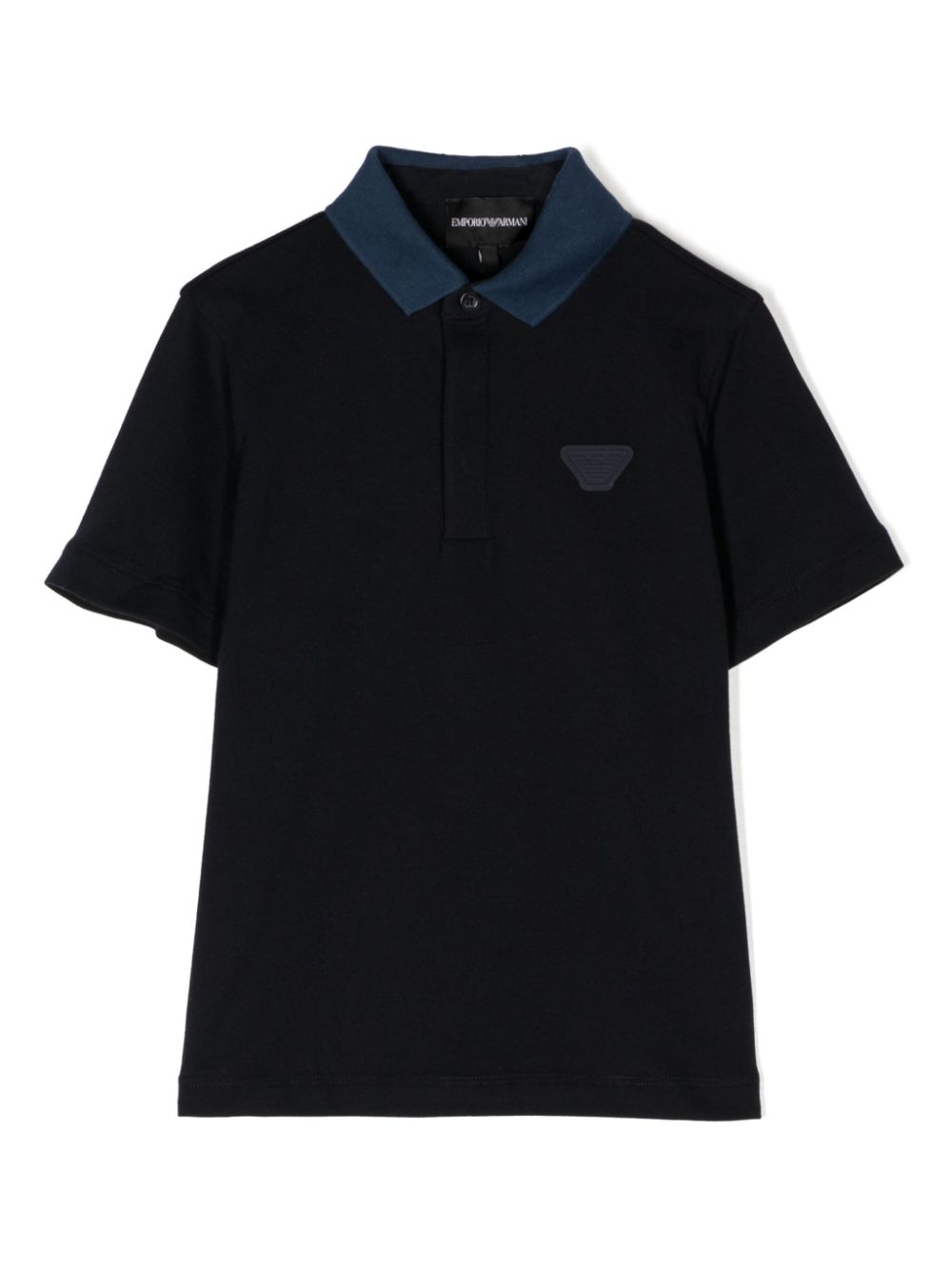 Logo-patch polo shirt - Blue