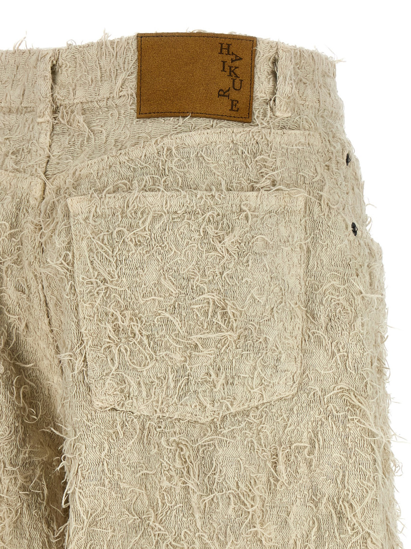 Becky Fur Denim Jeans Beige