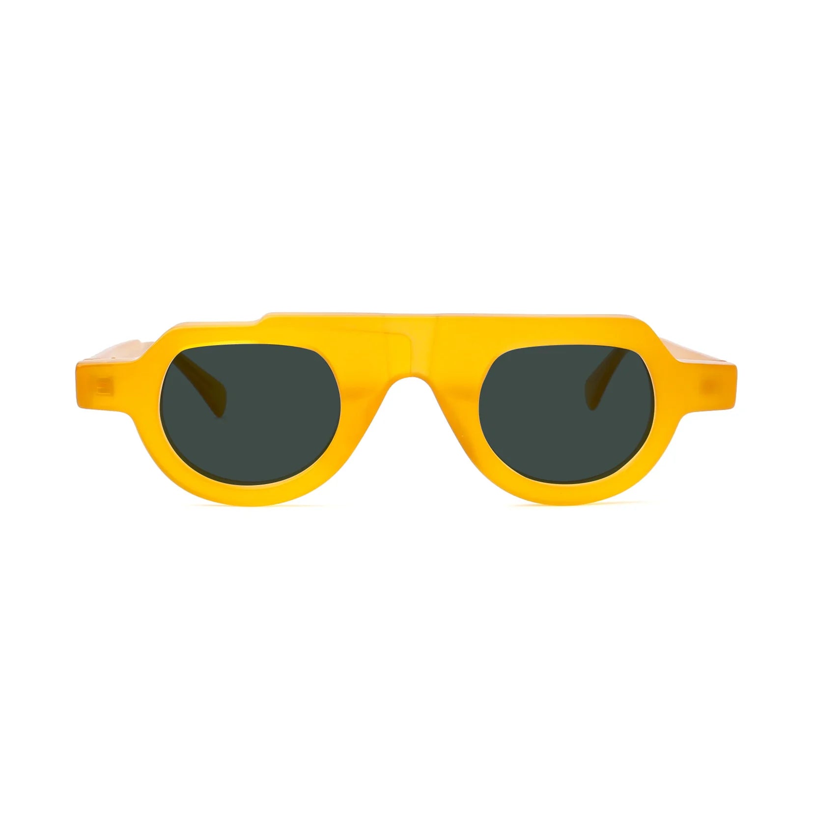 XLAB Unisex XLAB Borneo Gafas de sol Acetato Amarillo Verde G15 Redonda Polarizado