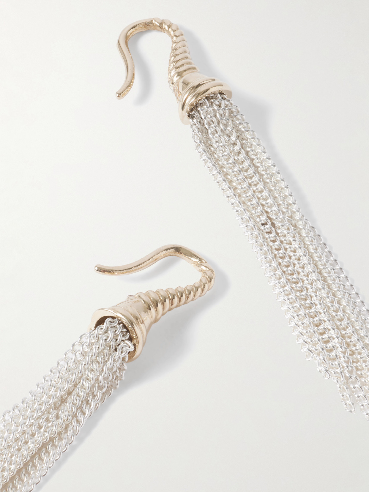 Tassel Fringed Sterling-silver And 14-karat Gold Earrings - One size
