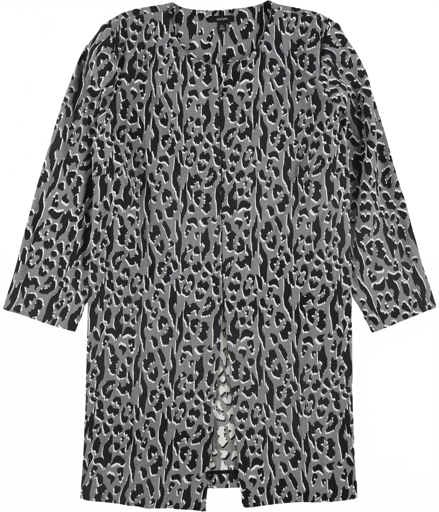 Women's Printed Jacquard A Line Jacket In Deep Black Edge Animal
