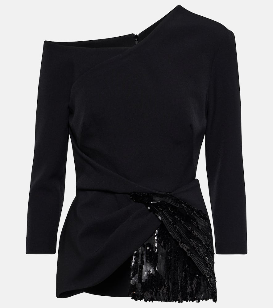 Juah sequined asymmetric crêpe top