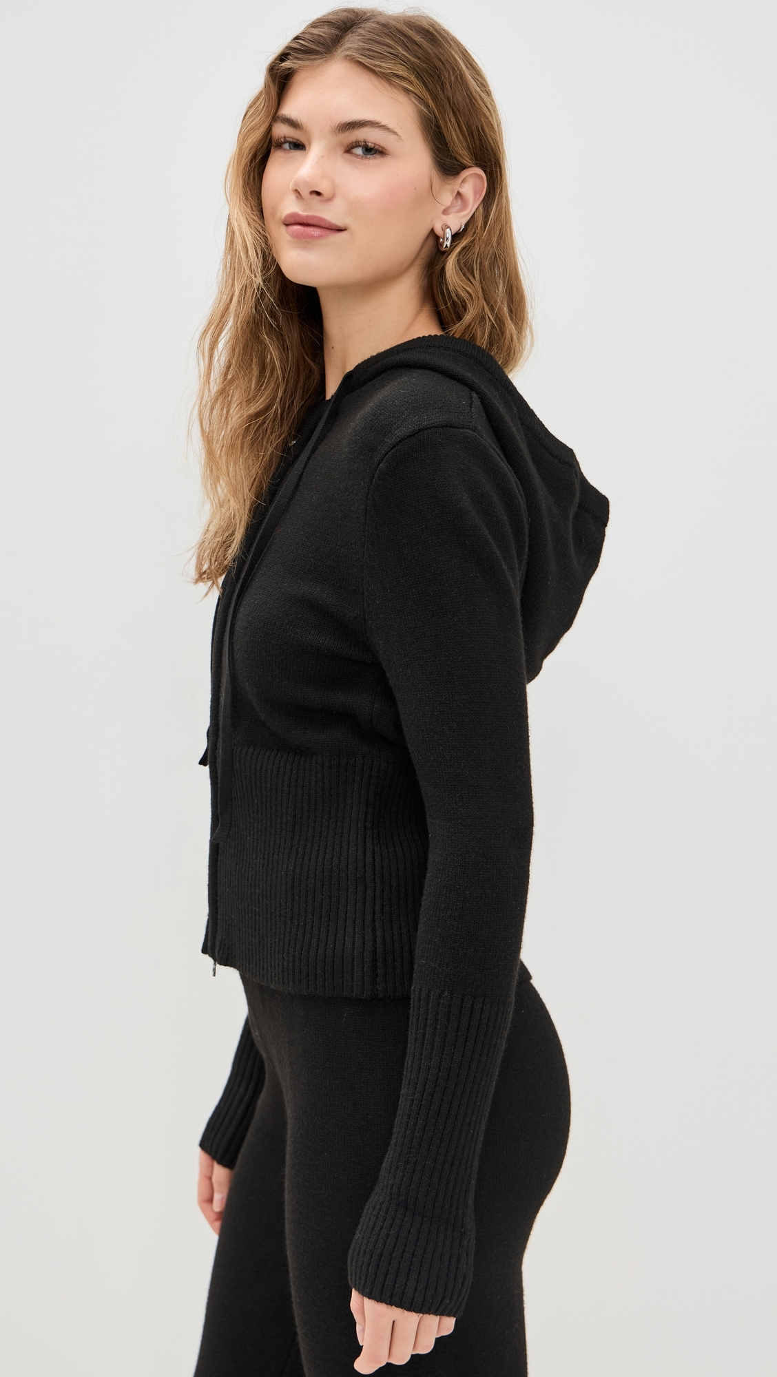 Spice It Up Knit Hoodie Black