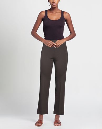 Woman Pants Chocolate brown Size 10 Viscose, Polyamide, Elastane