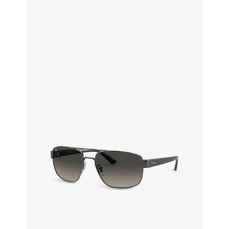 Womens Grey RB3663 Aviator-frame Metal Sunglasses