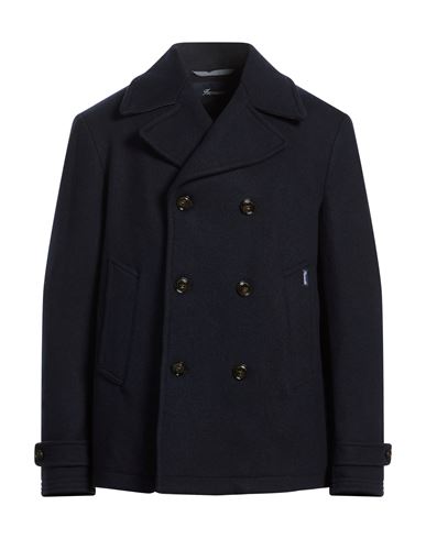 Façonnable Man Coat Midnight blue Size L Wool, Polyester