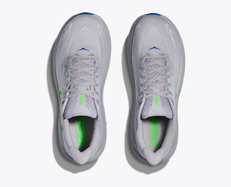 HOKA Men's Clifton 10 Shoes in Ash Grey/Neon Green