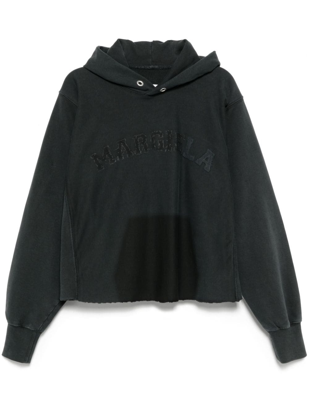 Logo-embroidered hoodie - Black