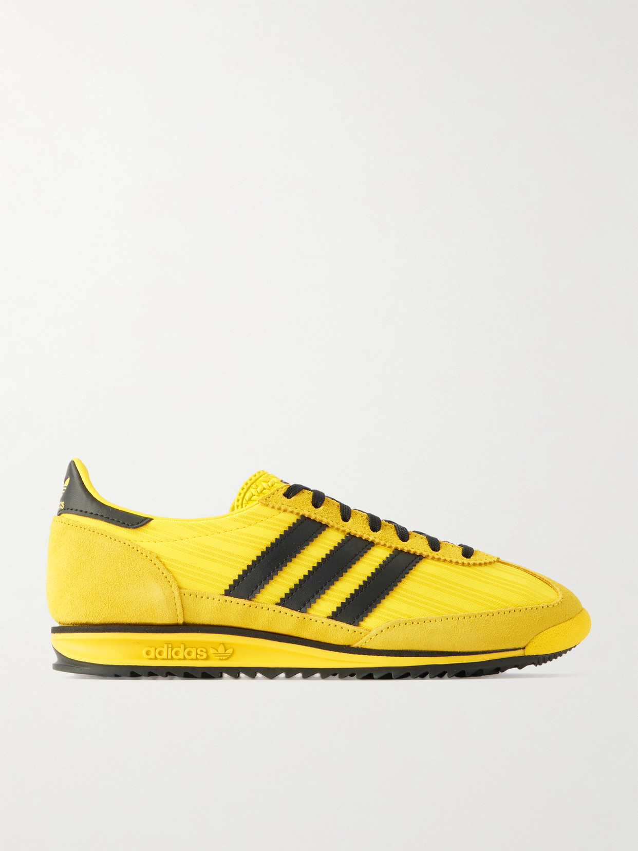 Sl 72 Og Suede And Leather-trimmed Jacquard Sneakers - Yellow