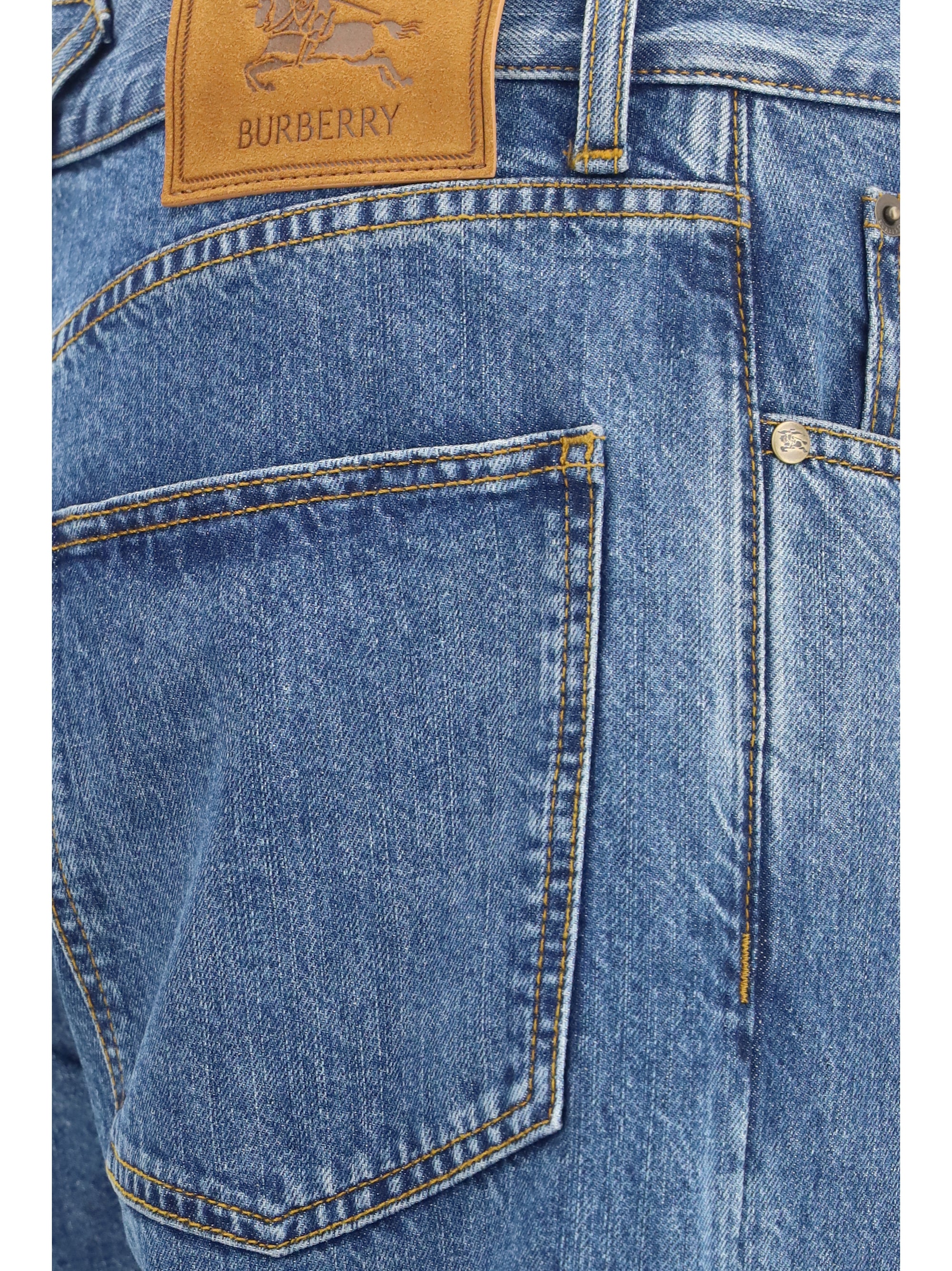 Straight-Leg Denim Jeans — Blue